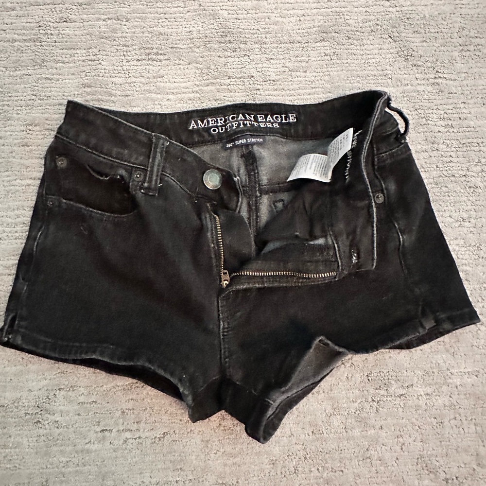 American Eagle Black Denim Shorts | Size 2